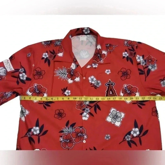 Los Angeles Anaheim Angel Hawaiian Aloha Shirt XL - Picture 3 of 5